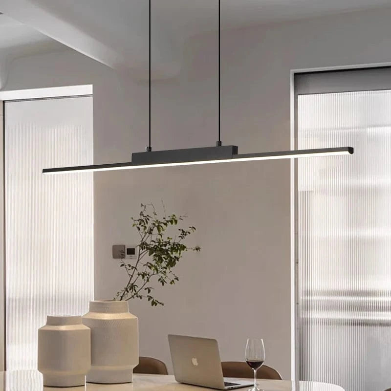 Verthara Modern Black Pendant Light With Adjustable Height – Minimalist Design - Aluminium and Silicone - Ideal for Kitchen and Dining Room