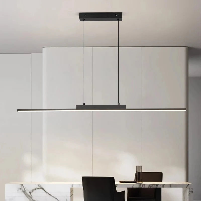 Verthara Modern Black Pendant Light With Adjustable Height – Minimalist Design - Aluminium and Silicone - Ideal for Kitchen and Dining Room