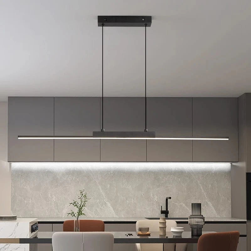 Verthara Modern Black Pendant Light With Adjustable Height – Minimalist Design - Aluminium and Silicone - Ideal for Kitchen and Dining Room Tricolor