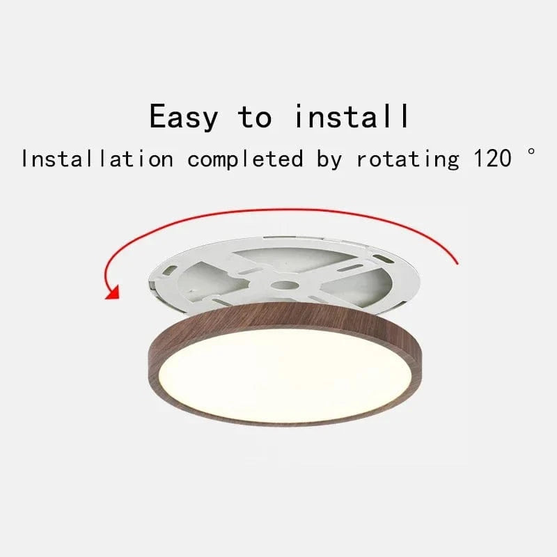 Verthara Modern Circular Ultrathin Wood LED Ceiling Light