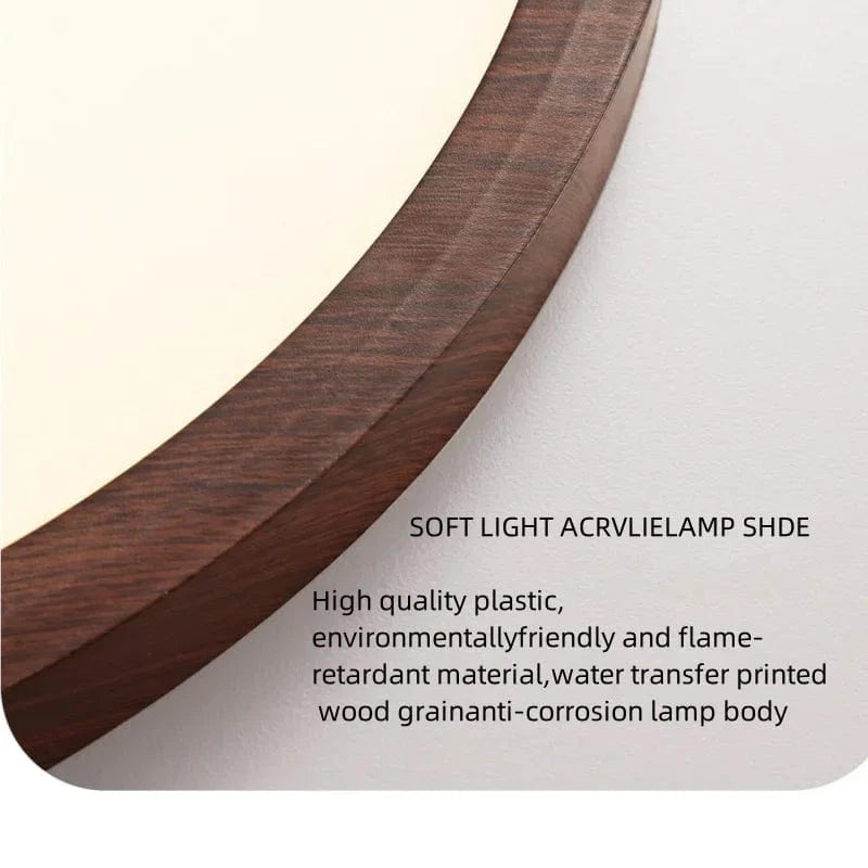 Verthara Modern Circular Ultrathin Wood LED Ceiling Light