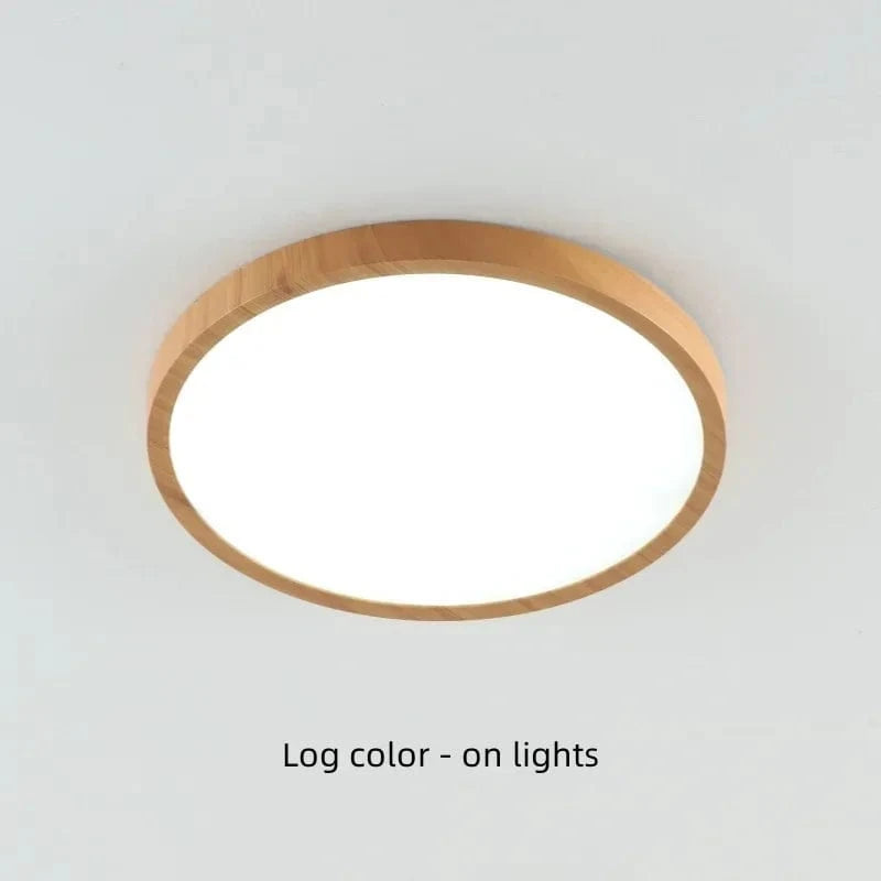 Verthara Modern Circular Ultrathin Wood LED Ceiling Light