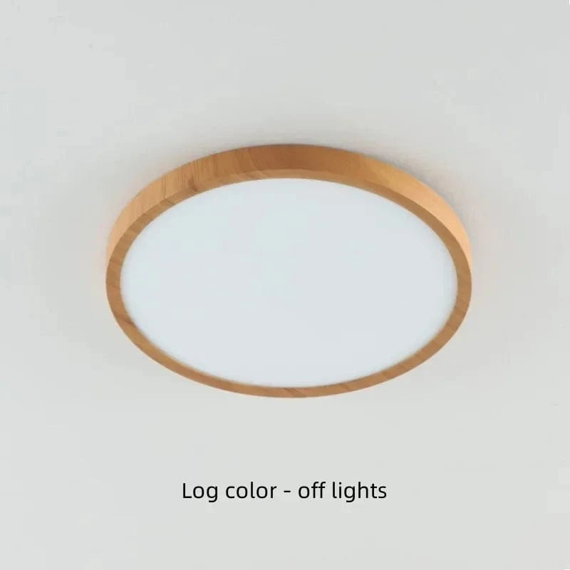 Verthara Modern Circular Ultrathin Wood LED Ceiling Light