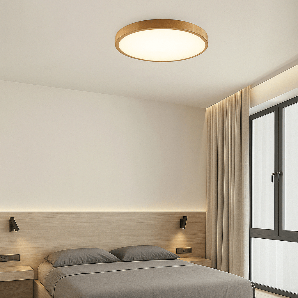 Verthara Modern Circular Ultrathin Wood LED Ceiling Light