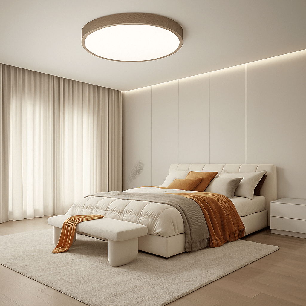 Verthara Modern Circular Ultrathin Wood LED Ceiling Light