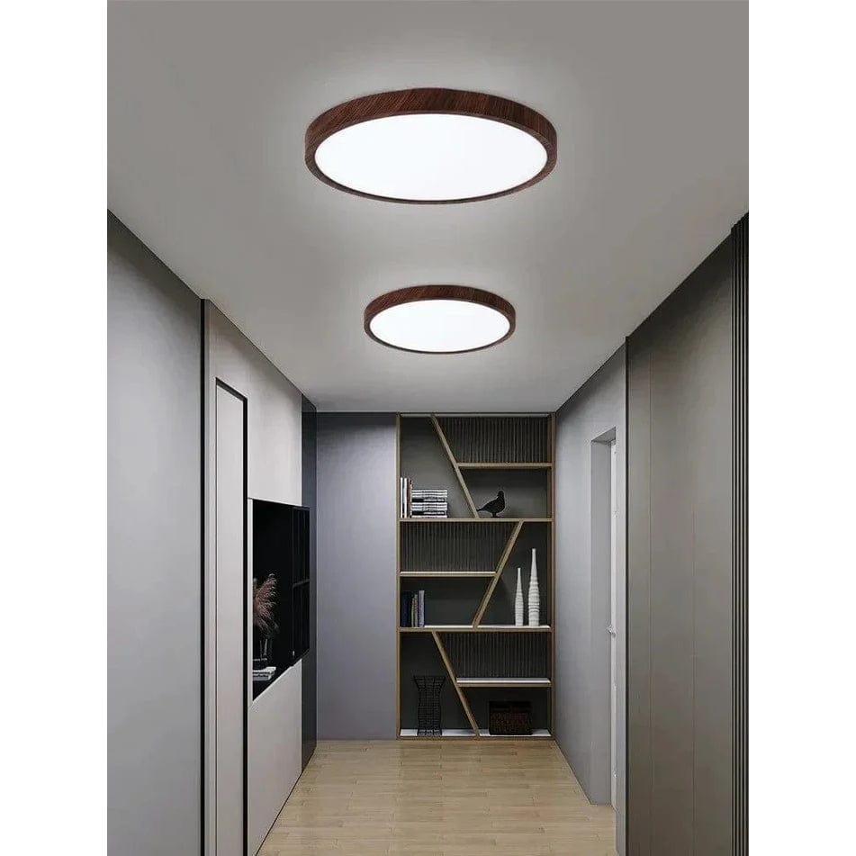 Verthara Modern Circular Ultrathin Wood LED Ceiling Light