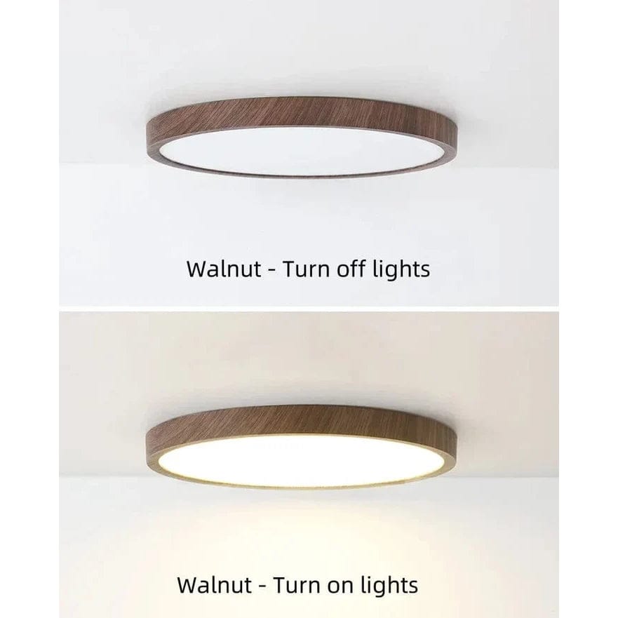 Verthara Modern Circular Ultrathin Wood LED Ceiling Light