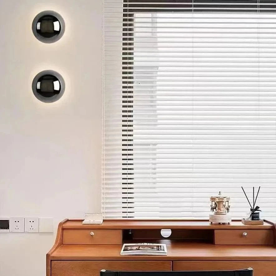 Verthara Modern Circular Wall Lamp - Hardwired - Minimalist Design - Plated Silver Finish - Indoor Use - Ideal For Corridor And Bedside Lighting