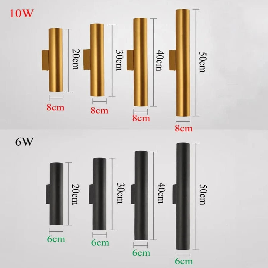 Verthara Modern Cylinder 6W 10W LED Wall Lamp