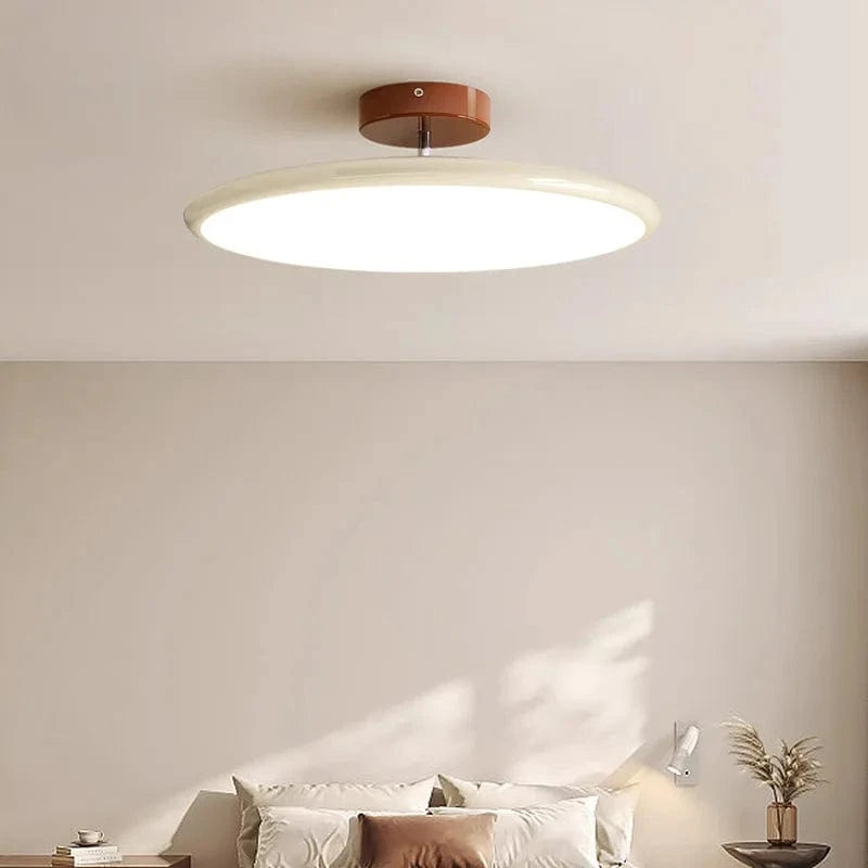 Verthara Modern Dimmable Flush Mount Ceiling Light Fixture – LED Metal Design for Living Room and Bedroom, Available in 40cm and 50cm Beige 40cm