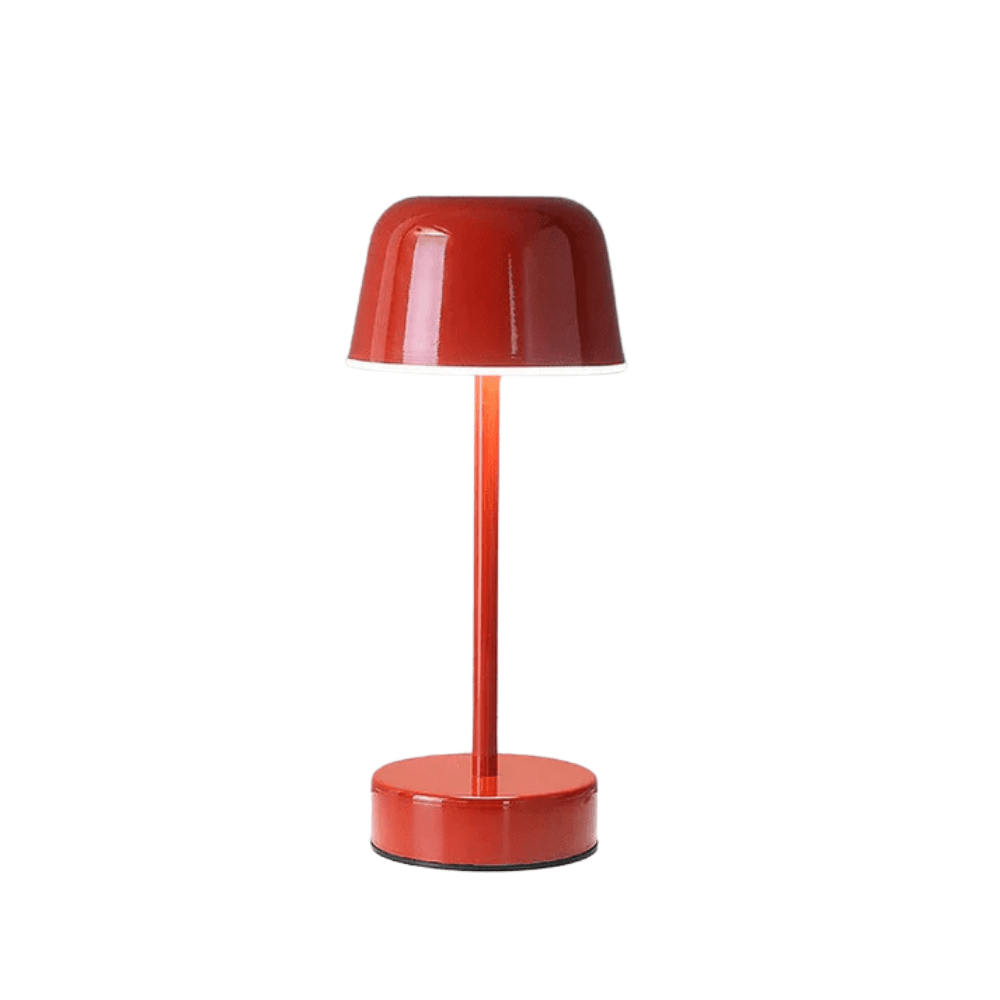 Verthara Modern Dimmable Rechargeable Table Lamp Red