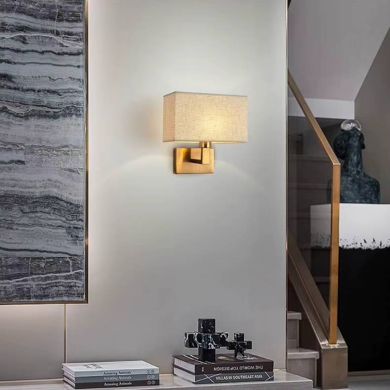 Verthara Modern Fabric Wall Lamp E27 LED – Stylish Indoor Wall Light with Square Design for Bedroom and Aisle