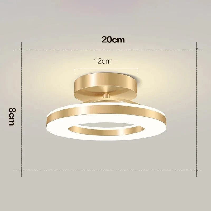 Verthara Modern Flush Mount LED Ceiling Light Fixture – Adjustable Colour Temperature - Iron and Acrylic - Available in Gold and Black Gold 20cm / 3 Light Colors