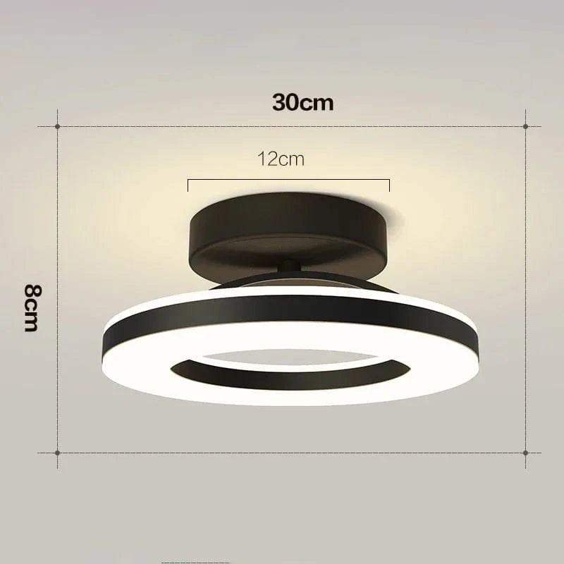 Verthara Modern Flush Mount LED Ceiling Light Fixture – Adjustable Colour Temperature - Iron and Acrylic - Available in Gold and Black Black 30cm / 3 Light Colors