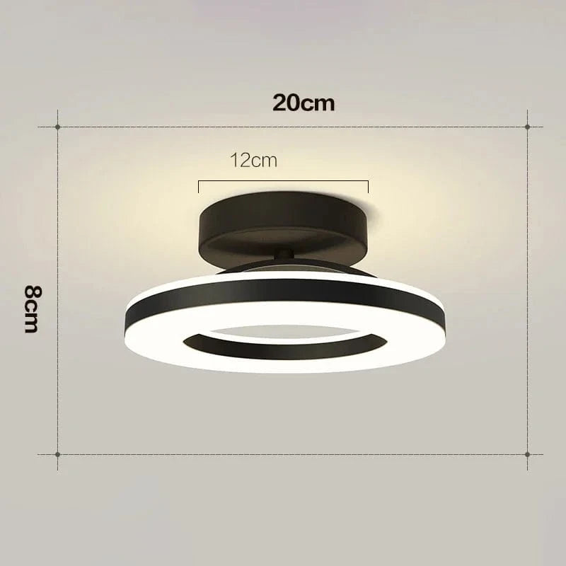 Verthara Modern Flush Mount LED Ceiling Light Fixture – Adjustable Colour Temperature - Iron and Acrylic - Available in Gold and Black Black 20cm / 3 Light Colors