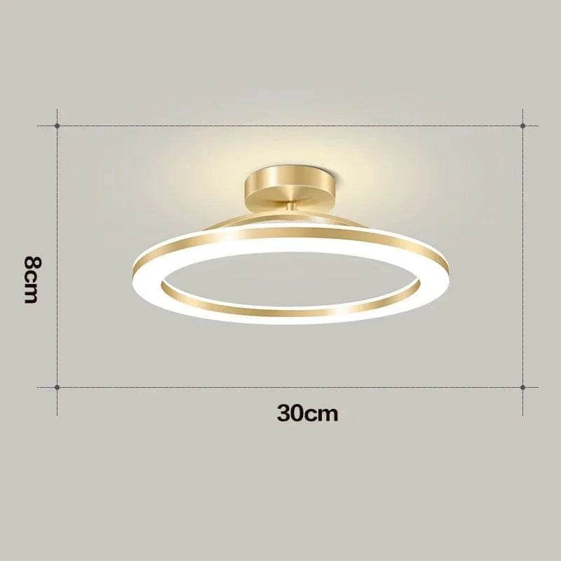 Verthara Modern Flush Mount LED Ceiling Light Fixture – Adjustable Colour Temperature - Iron and Acrylic - Available in Gold and Black Gold 30cm / 3 Light Colors