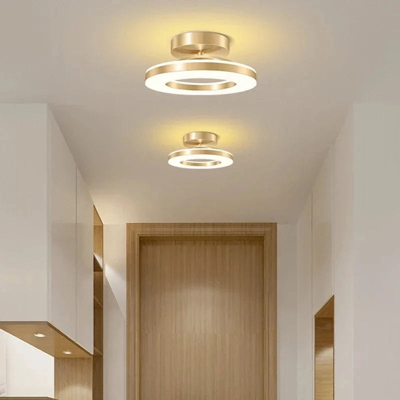 Verthara Modern Flush Mount LED Ceiling Light Fixture – Adjustable Colour Temperature - Iron and Acrylic - Available in Gold and Black
