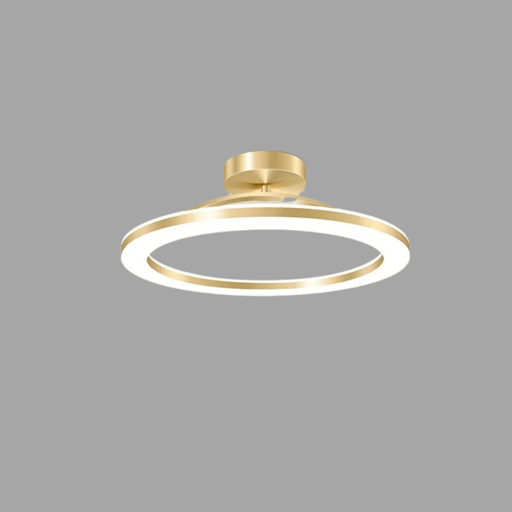 Verthara Modern Flush Mount LED Ceiling Light Fixture – Adjustable Colour Temperature - Iron and Acrylic - Available in Gold and Black Gold 30cm