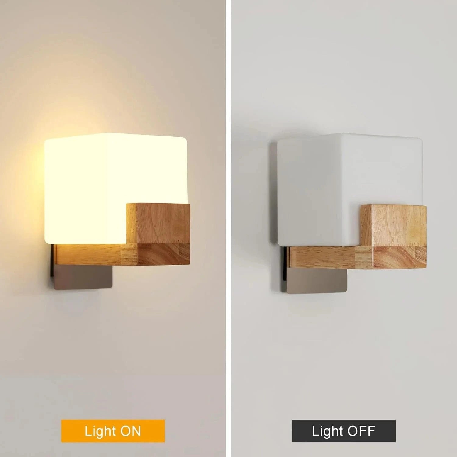 Verthara Modern G9 LED Wall Light - Surface Mounted - Dimmable - Adjustable Colour Temperature - Wooden and Glass Design - Indoor Use Default