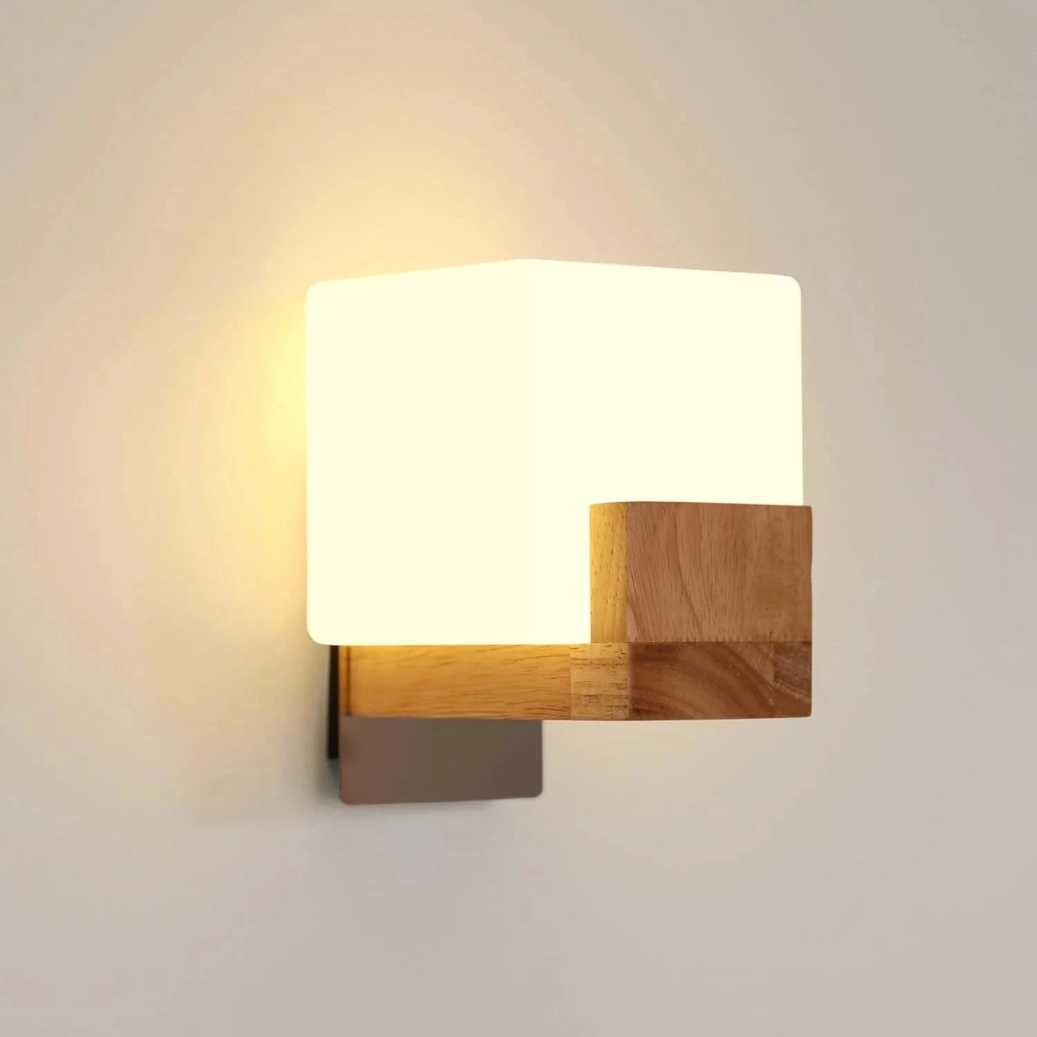 Verthara Modern G9 LED Wall Light - Surface Mounted - Dimmable - Adjustable Colour Temperature - Wooden and Glass Design - Indoor Use Default