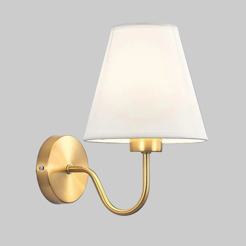 Verthara Modern Gold Fabric Wall Sconce Lighting with E27 Socket for Bedroom and Hotel Decor – Stylish Wall Lamp