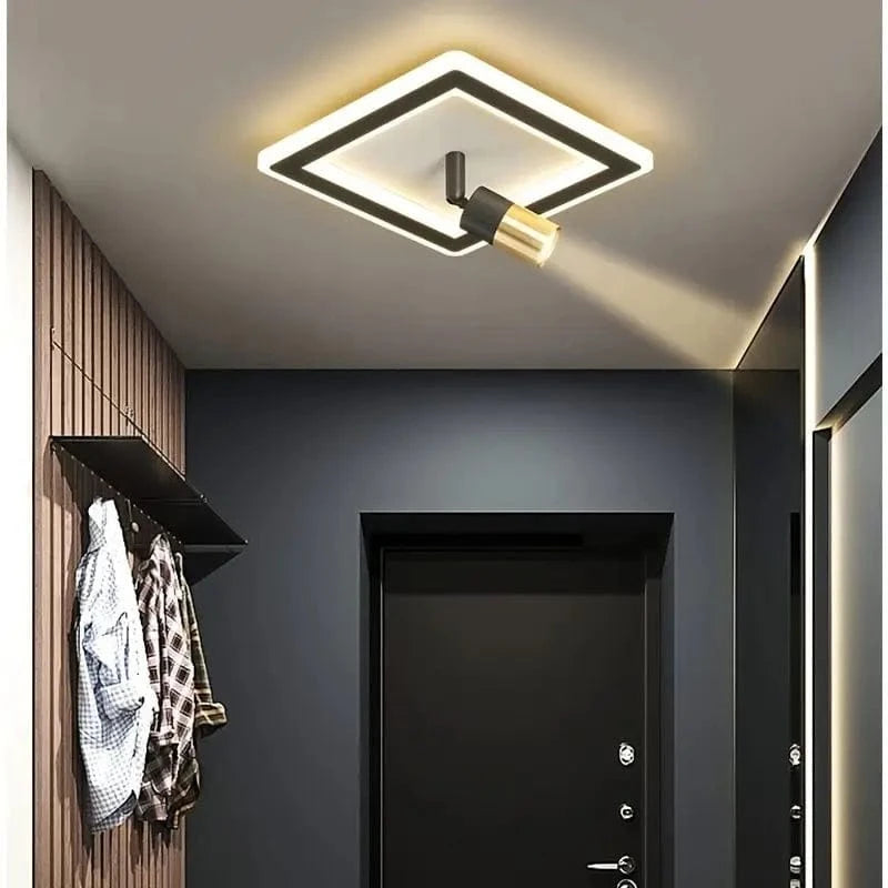 Verthara Modern Hallway Wall Lights – Nordic Style LED Corridor Lighting for Living Room and Porch, Matte White Finish Square