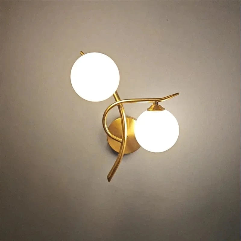 Verthara Modern Iron Wall Lamp with Glass Ball Shade – LED Wall Lights for Indoor Bedroom and Corridor Sconces