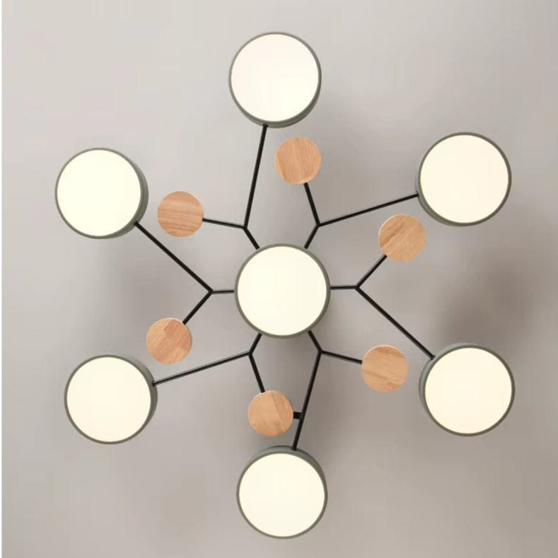 Verthara Modern LED Chandelier - Indoor Lighting - Adjustable Colour Temperature - Three Light Modes - Stylish Metal And Glass Design - 16cm Height