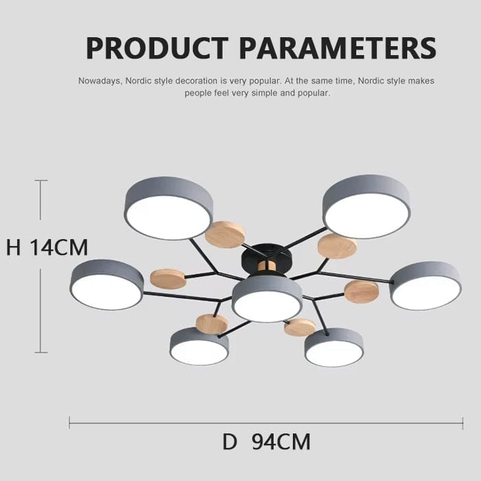 Verthara Modern LED Chandelier - Indoor Lighting - Adjustable Colour Temperature - Three Light Modes - Stylish Metal And Glass Design - 16cm Height