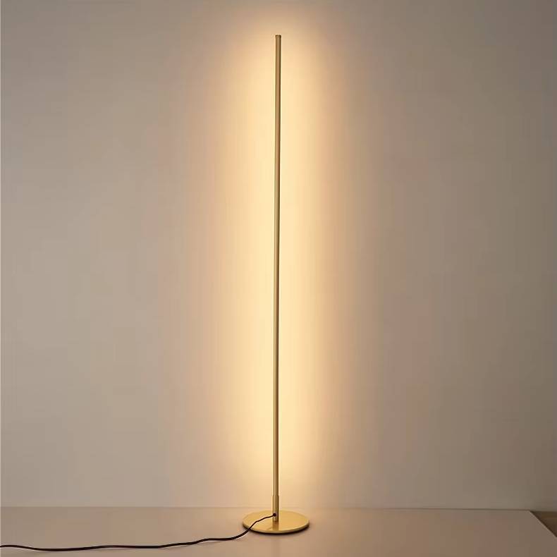 Verthara Modern LED Floor Lamp with Remote Control – Dimmable Standing Lamp for Living Room and Bedroom Dimming with RC / Gold