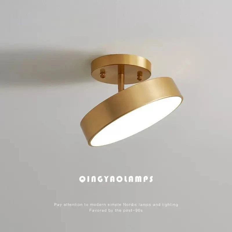Verthara Modern LED Flush Mount Ceiling Light - Dimmable - Adjustable Colour Temperature - Copper Finish - Suitable for Bedroom, Living Room, and Corridor
