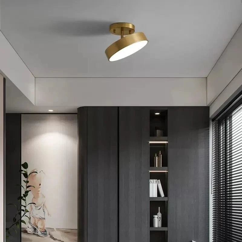 Verthara Modern LED Flush Mount Ceiling Light - Dimmable - Adjustable Colour Temperature - Copper Finish - Suitable for Bedroom, Living Room, and Corridor
