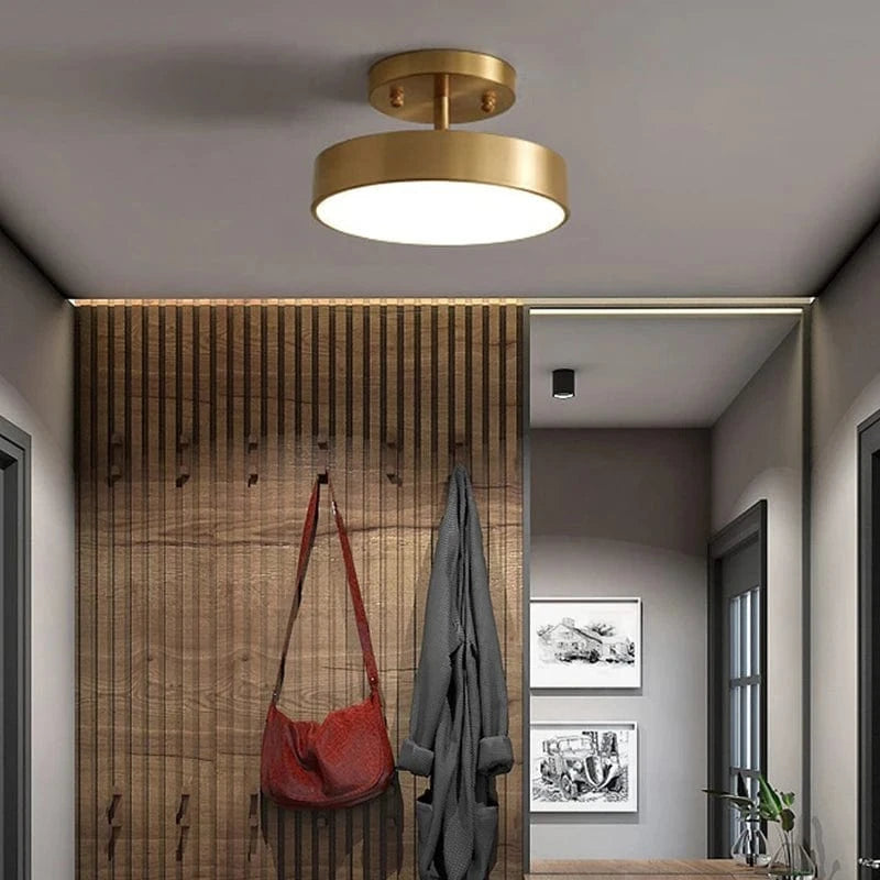 Verthara Modern LED Flush Mount Ceiling Light - Dimmable - Adjustable Colour Temperature - Copper Finish - Suitable for Bedroom, Living Room, and Corridor