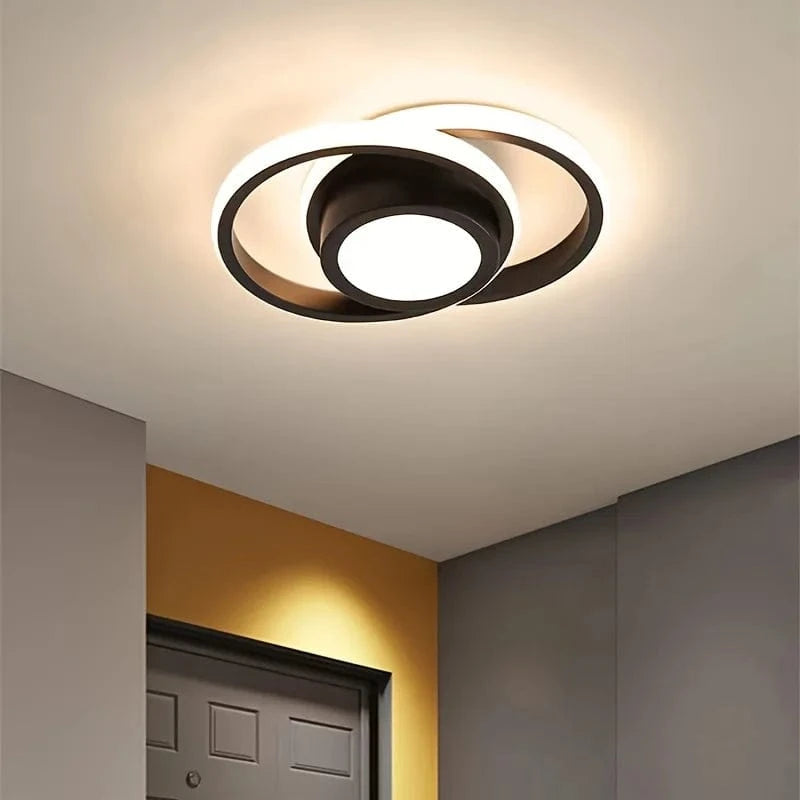 Verthara Modern LED Flush Mount Ceiling Light - Dimmable - Energy-Efficient - Three Colour Temperatures - Durable Design - Suitable for Indoor Use Black