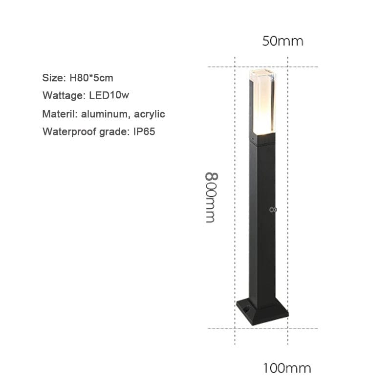 Verthara Modern LED Garden Light With Fixed Base – IP65 Waterproof - 10W - Aluminium - Warm/Cool White - Outdoor Landscape Lighting