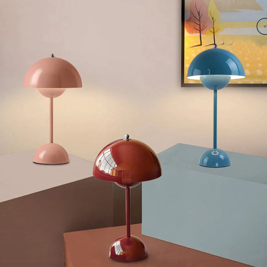 Verthara Modern LED Mushroom Rechargeable Table Lamp