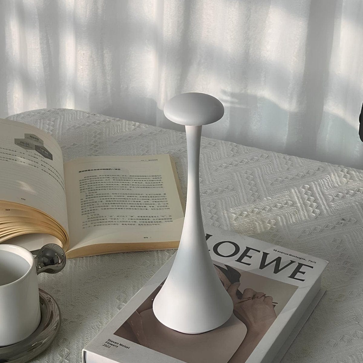 Verthara Modern LED Mushroom Rechargeable Table Lamp