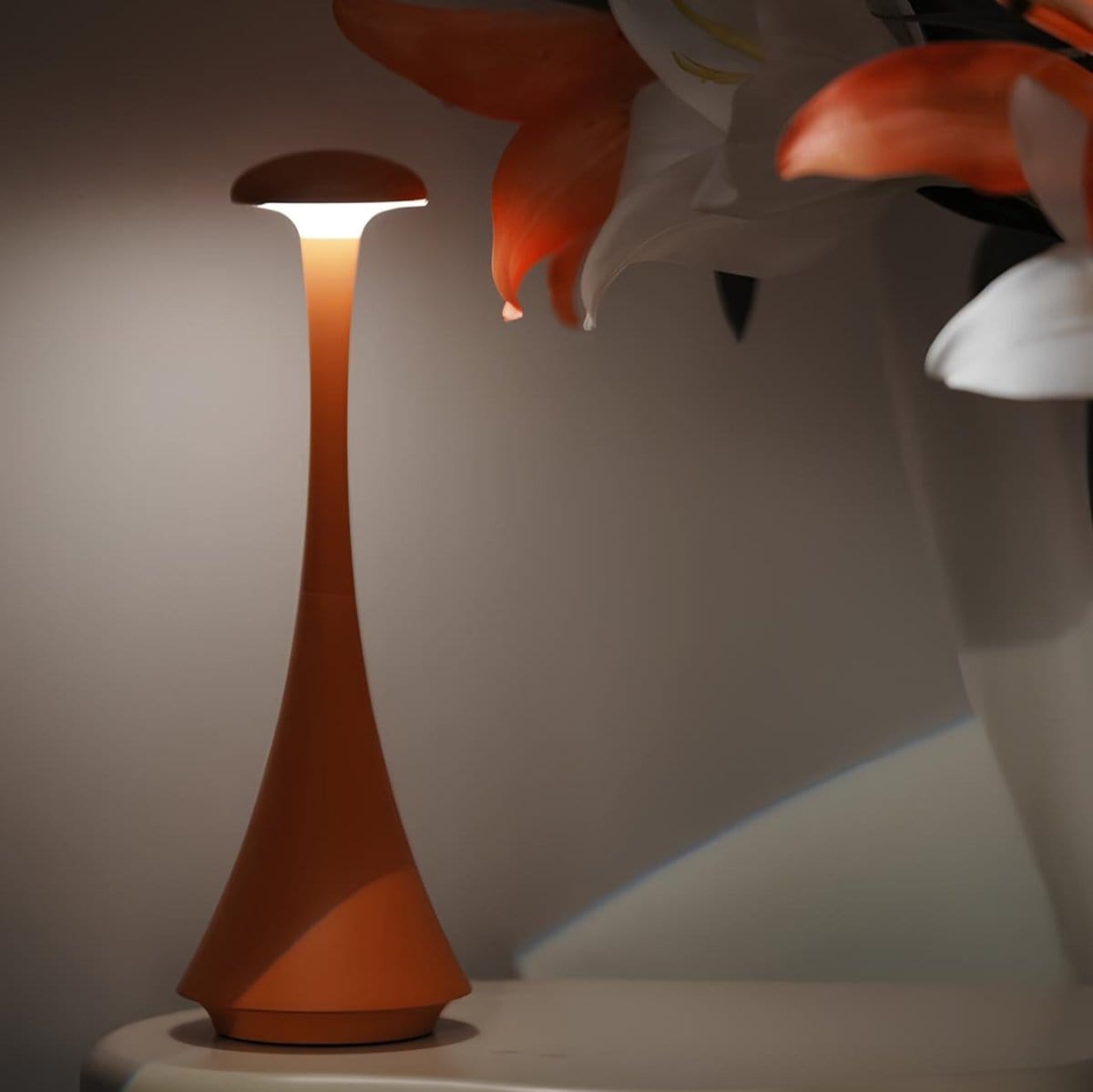 Verthara Modern LED Mushroom Rechargeable Table Lamp