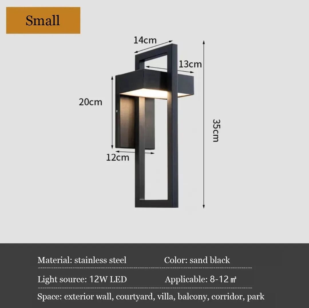 Verthara Modern LED Outdoor Wall Light - Wall-Mounted - IP65 Waterproof - Stainless Steel - Exterior Lighting for Villa - Courtyard - Porch