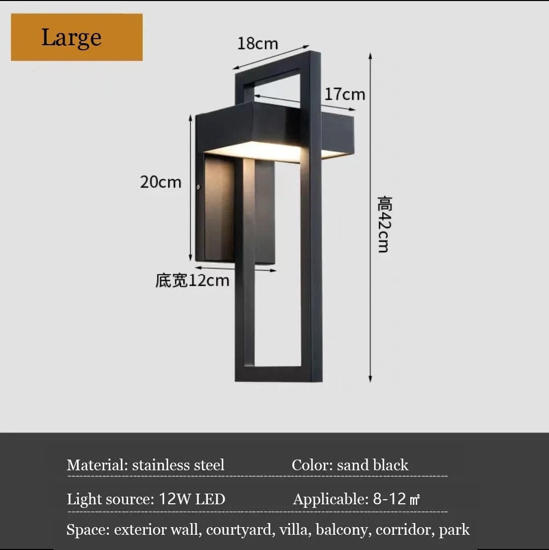 Verthara Modern LED Outdoor Wall Light - Wall-Mounted - IP65 Waterproof - Stainless Steel - Exterior Lighting for Villa - Courtyard - Porch