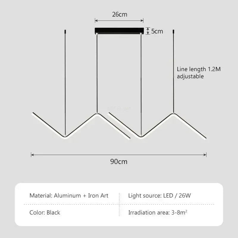 Verthara Modern LED Pendant Light - Adjustable Height - Dimmable - Black Aluminium - Cool/Warm/Neutral Tones - Indoor Lighting