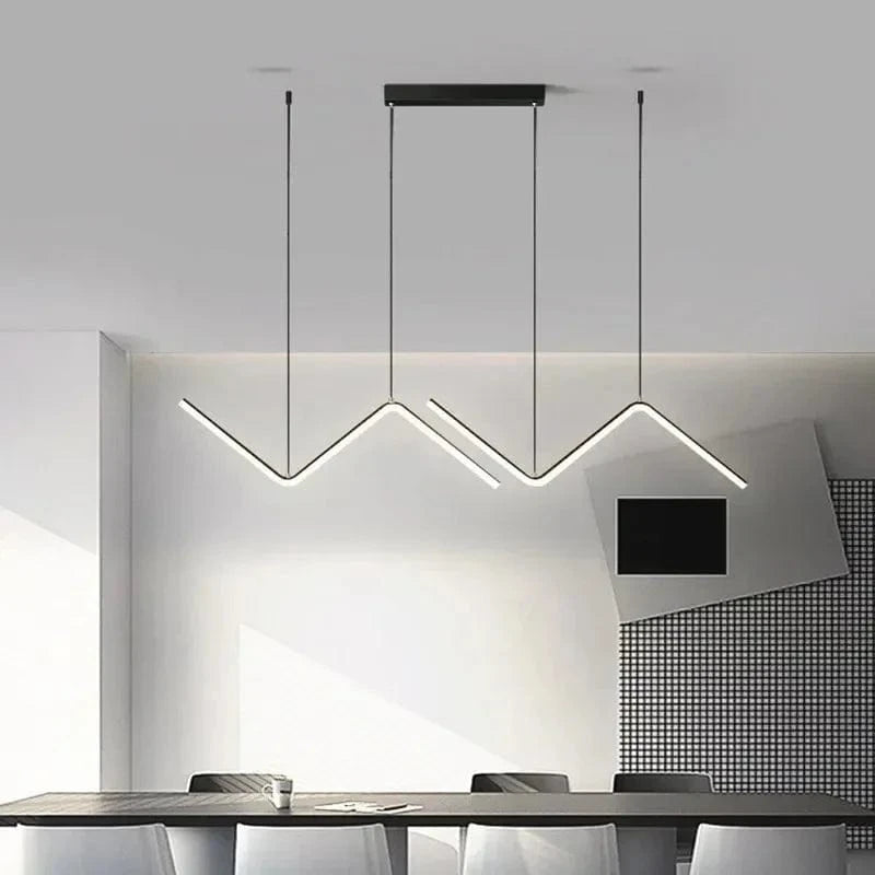 Verthara Modern LED Pendant Light - Adjustable Height - Dimmable - Black Aluminium - Cool/Warm/Neutral Tones - Indoor Lighting Black / Stepless dimming-RC