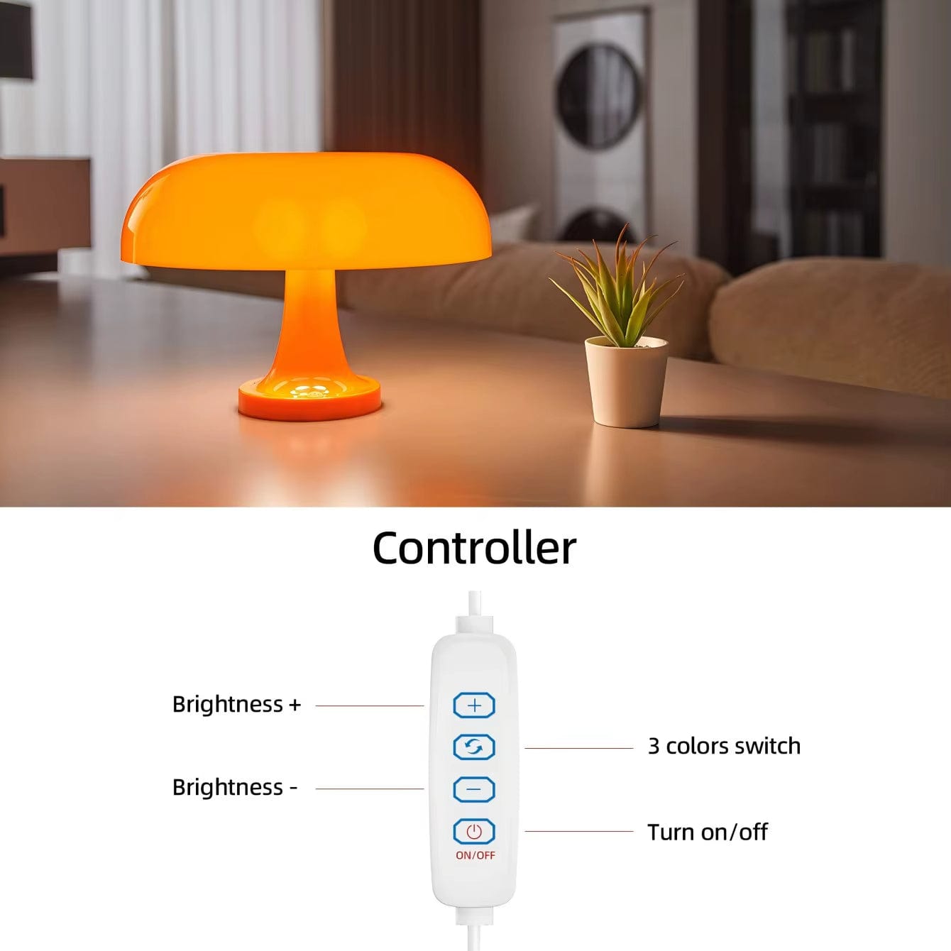 Verthara Modern LED Table Lamp With USB Charging - Dimmable - Three Colour Temperature - Stylish ABS Design - Ideal For Bedroom or Living Room