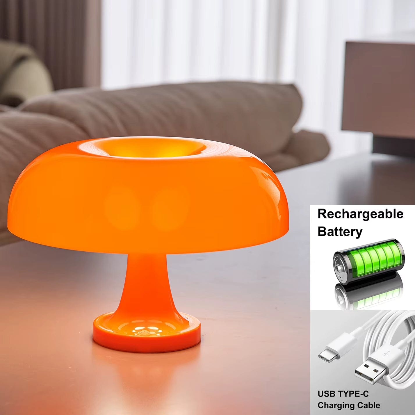 Verthara Modern LED Table Lamp With USB Charging - Dimmable - Three Colour Temperature - Stylish ABS Design - Ideal For Bedroom or Living Room