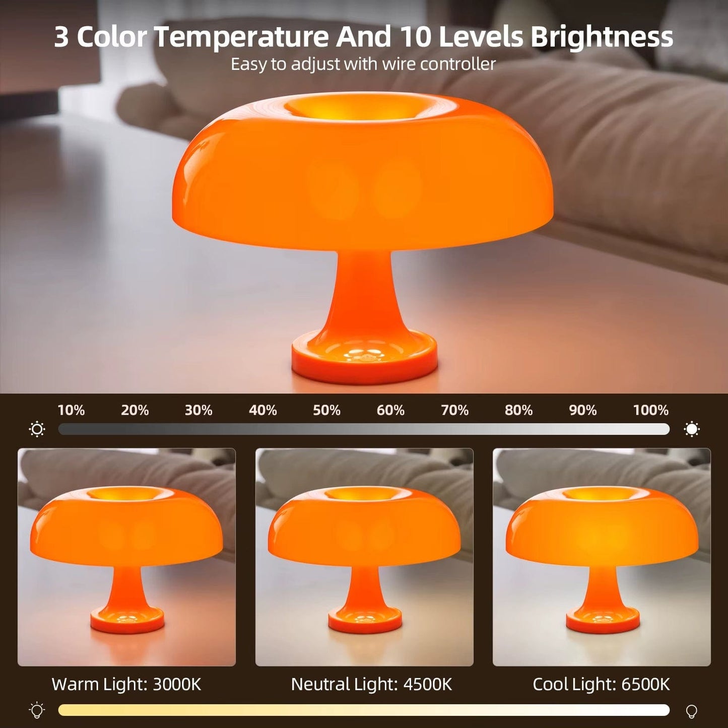 Verthara Modern LED Table Lamp With USB Charging - Dimmable - Three Colour Temperature - Stylish ABS Design - Ideal For Bedroom or Living Room