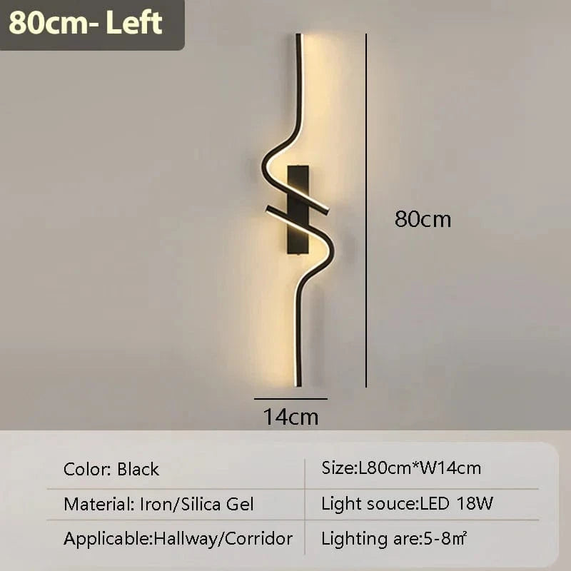 Verthara Modern LED Wall Lamp - Adjustable Black Aluminum Mirror Wall Sconce Lighting for Living Room and Bedroom