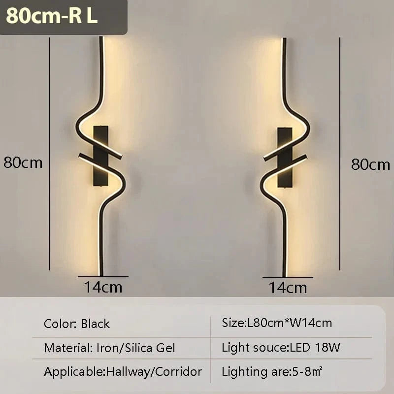 Verthara Modern LED Wall Lamp - Adjustable Black Aluminum Mirror Wall Sconce Lighting for Living Room and Bedroom