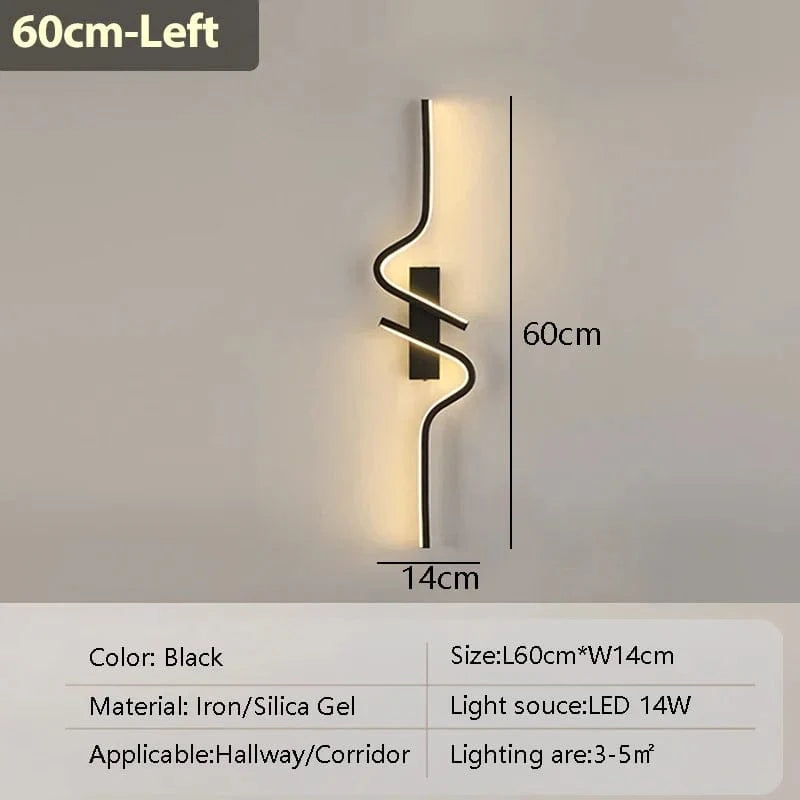 Verthara Modern LED Wall Lamp - Adjustable Black Aluminum Mirror Wall Sconce Lighting for Living Room and Bedroom