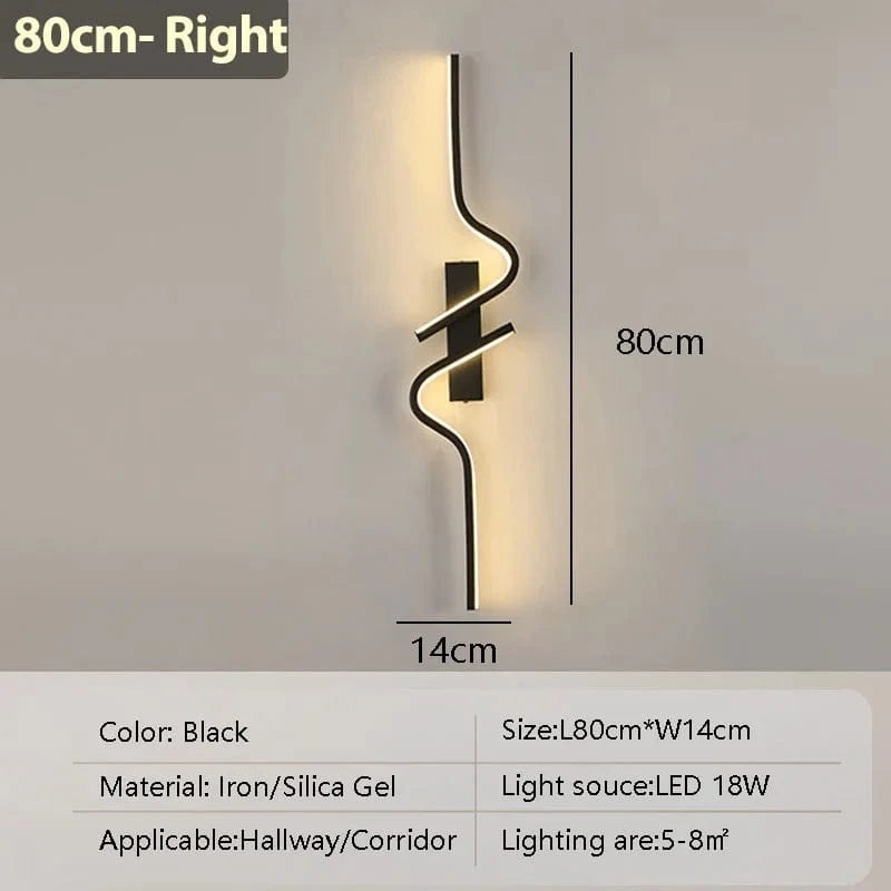 Verthara Modern LED Wall Lamp - Adjustable Black Aluminum Mirror Wall Sconce Lighting for Living Room and Bedroom