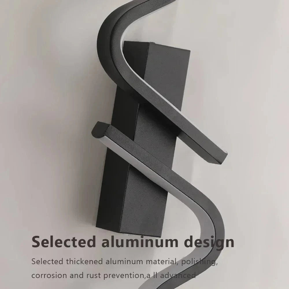 Verthara Modern LED Wall Lamp - Adjustable Black Aluminum Mirror Wall Sconce Lighting for Living Room and Bedroom